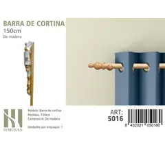 ANGELES DEL HOGAR - BARRA DE CORTINA MADERA MEDIDAS 150 CM MOD 5016
