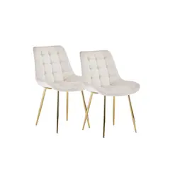 HABITA2 CHILE - Pack de 2 Silla Comedor Felpa Roma - Beige