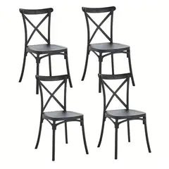 HABITA2 CHILE - PACK DE 4 SILLA SENA POLIPROPILENO- NEGRO