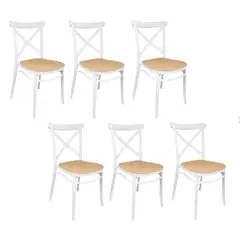 HABITA2 CHILE - PACK DE 6 SILLA SENA TOP- BLANCO