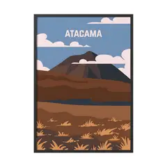 CREANGO - CUADRO POSTER PASEO BANDERA SANTIAGO DE CHILE 33X43