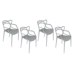 HABITA2 CHILE - PACK DE 4 SILLA MASTER POLIPROPILENO GRIS