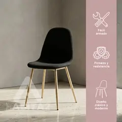 GENERICO - Pack de 2 Silla de Comedor Trendy Top Negro