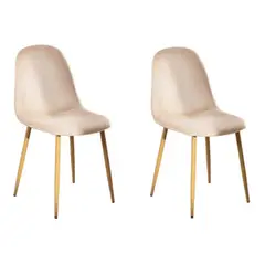 HABITA2 CHILE - Pack de 2 Silla de Comedor Trendy Terciopelo Beige