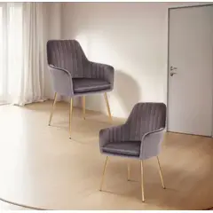 HABITA2 CHILE - PACK 2 SITIAL POLTRONA CAFÉ LINEAL GOLD