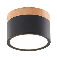 HB LEDS - Panel LED Deco Sobrepuesto Madera 7W Negro Cálido