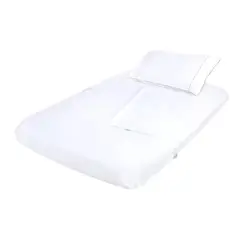 INFANTI - Sábanas Para Cunas Colecho Lisa Blanca Borde Gris