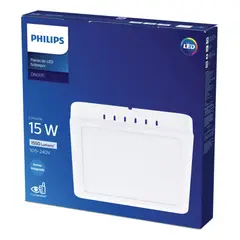 PHILIPS - Set 3 Plafón Panel LED Sobrepuesto Cuadrado 15w Luz Neutra