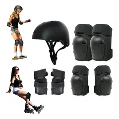 ATURE - Set 7pcs Protecciones Casco Bicicleta Skate Scooter Patin M