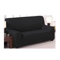 DEWINNER - Funda Cubre sillon sofa elasticado negro 3 cuerpos