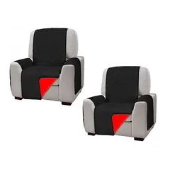 DEWINNER - Pack 2 fundas cubre sillon sofa 1 cuerpo negro