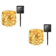 GENERICO - Pack X2 Guirnalda 100 Led Alambre Hada Boda 10 mts Calido