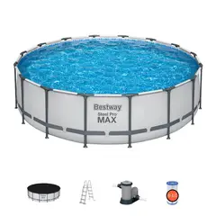 BESTWAY - Piscina estructural redonda +Comba+Cobertor+Escalera