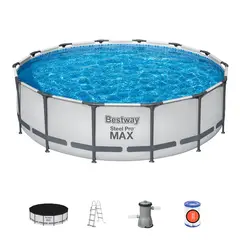 BESTWAY - Piscina estructural redonda +Bomba+Cobertor+Escalera