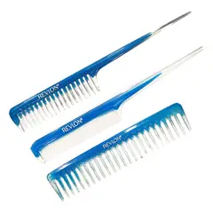 REVLON - Set De 3 Peines 2 De Cola Y 1 Standard 2527