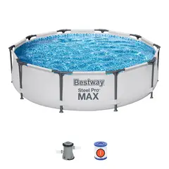 BESTWAY - Piscina estructural redonda 305x76cm con bomba gris