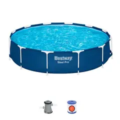 BESTWAY - Piscina redonda 366x76cm con bomba gris