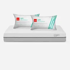 ROSEN - Colchón Pratta 2 Plazas 150x190 cm + Almohadas Fibra Light