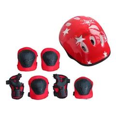 IMPORTCLICK - Casco Bicicleta Rodilleras Infantil Niños Anticaída Rojo