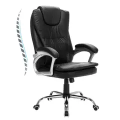 VIDITA - Silla Solana Ejecutiva De Oficina Cuero Ergonómica Giratorio Negro