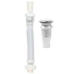 DOMSA - Desagüe con rebalse + Sifón Fexible para Vanitorio wy016+wy019