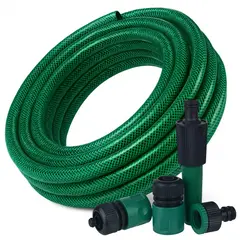 DICAS - Manguera Jardin Con Malla 1/2 Pulgada 10 Metros Con Acoples