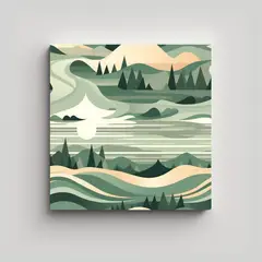 GENERICO - Cuadro Fjord Cuadro Minimalista De Paz 50x50 Cm