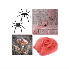 GENERICO - Telaraña Halloween Decoración Tela De Araña Adorno Rojo