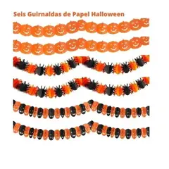 GENERICO - Guirnaldas Decorativas Papel Halloween Set 6 Unidades