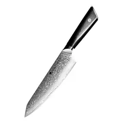 KOYAM - Cuchillo Chef 20 Cm Acero Damasco 67 Capas Mango G10 Negro