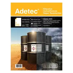 ADETEC - 25 Etiquetas Súper Resistentes UV Inkjet/láser 213x279 mm