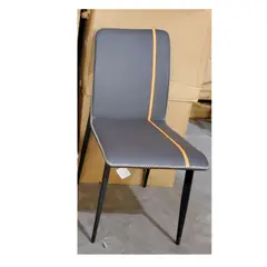 GENERICO - Silla de comedor Capitone Gris PACK X4 ecocuero acolchado pata fierro