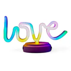 INVENCIBLE - Lampara love usb Led 5 Colores Usb Luz Neon Nc05