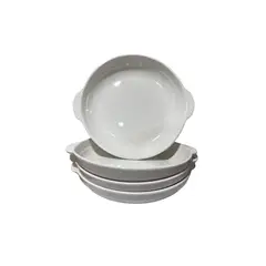 GENERICO - Pack 4 Plato Sopero Hondo Decorativo Asas Redondo Basico