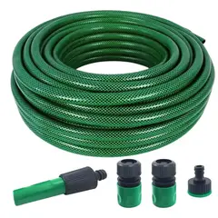 GENERICO - Manguera Jardin Con Malla 1/2 Pulgada 50 Metros Con Acoples Dicas