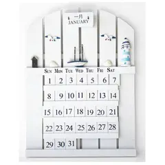 MONTREAL - Decoración Náutica Calendario Perpétuo Marina En Madera