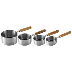 ELEONOR - Cucharas Medidoras Acero Inoxidable Diseño Elegante 4Pcs - Plateado