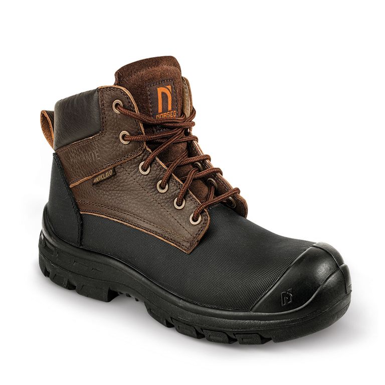 Zapato deSeguridad NS600 Antiacido Café Hombre
