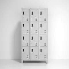 GENERICO - Casillero Metálico 3 Cuerpos y 12 Puertas