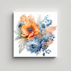 GENERICO - Arte En 3D: Vision De Camelia, Dalia Y Helecho En 80x80 Cm