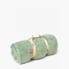 CALMA HOUSE - Manta Plaid Tedy Verde Claro Form