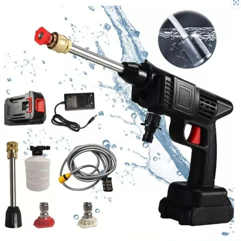 Hidrolavadora Inalambrica Portatil Pistola Lavado Autos Espumadora Bateria Recargable Pro FIGOIMPORT