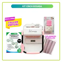 AMERICAN CRAFTS - Encuadernadora Cinch Rosada + insumos SK120