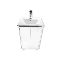 MODERN SPACE - Vanitorio 50x40 Cm Termolaminado Blanco Con Loza Y Grifería