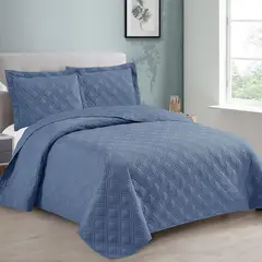 ANDES - QUILT LISO AZUL 2 PLAZAS