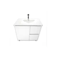 MODERN SPACE - Vanitorio 80x47 Cm Termolaminado Blanco Con Loza Y Grifería