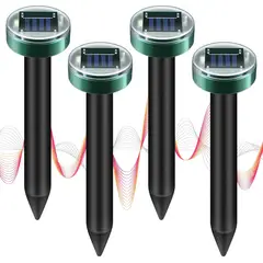 KUANGYE - 4 Estacas Solar Luz Led Con Repelente Ratas Ratones Roedores