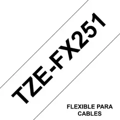 BROTHER - Cinta Flexible Negro Sobre Blanco 24mmx8mts Tzefx251