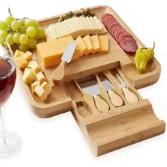 VOX - TABLA DE QUESO CUADRADA CON CAJON PARA ACCESORIOS 4369