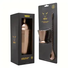 WAYU - Set Bartender Coctelera + Medidor y Revolvedor-